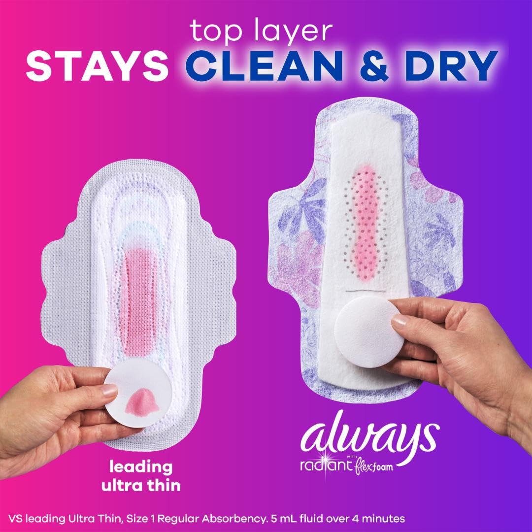 Always Radiant Pads, Scented, Size 2, 26 Count