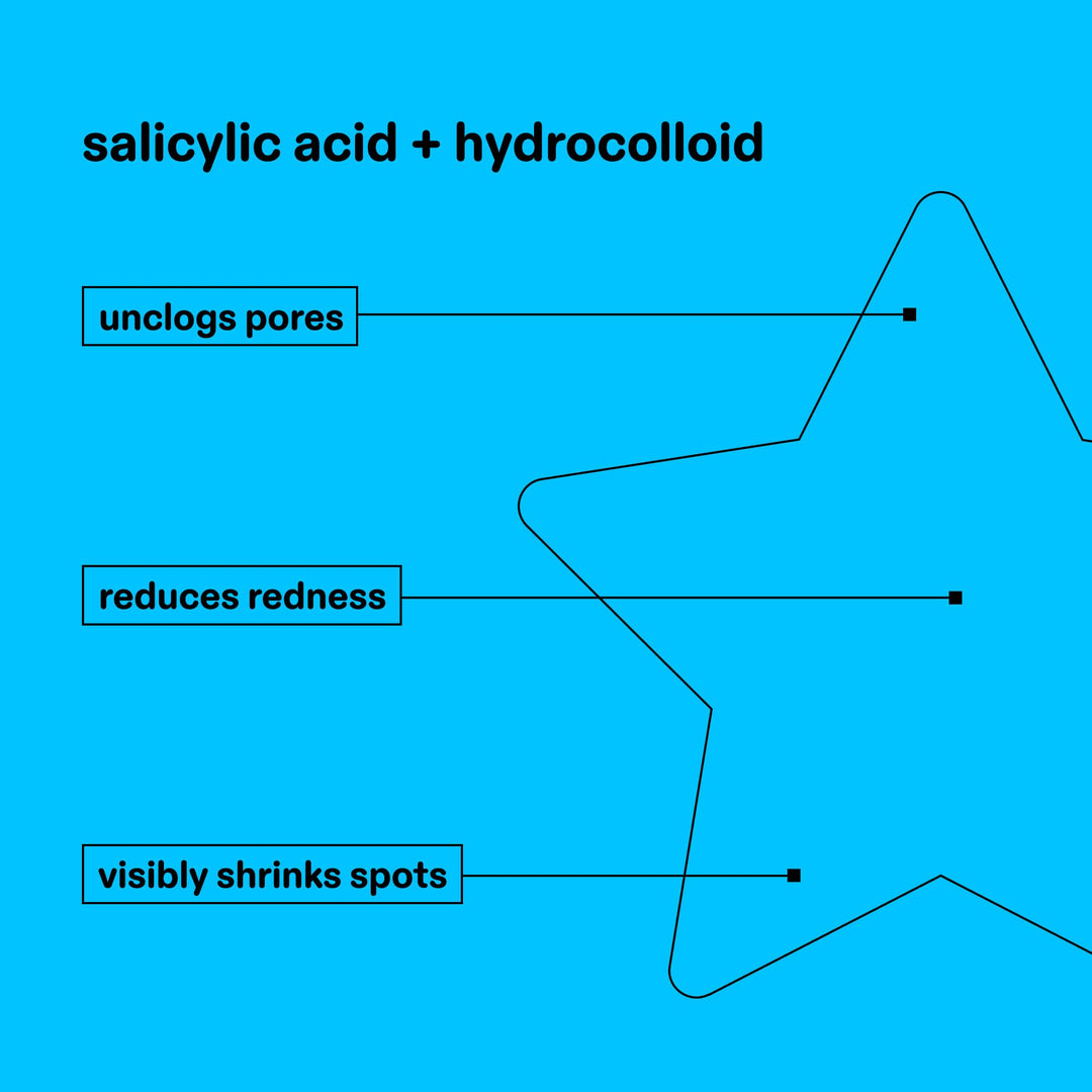 Starface World Hydro-Star Blue Hydrocolloid Star Patch, 96 Count