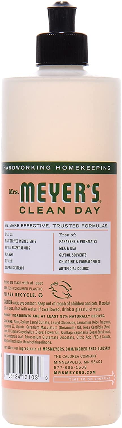 Mrs. MEYER'S Liquid Dish Soap, Geranium, 16 fl oz
