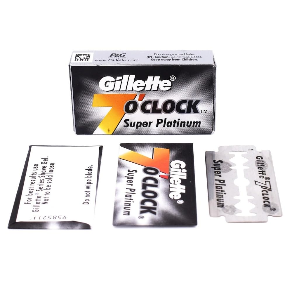 Gillette 7 O'clock Super Safety Razor Blades, 100 Count