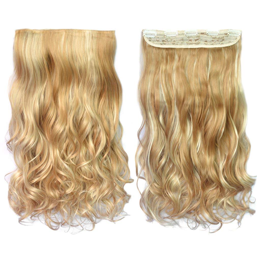 REECHO Curly Wave Clip-In Synthetic Hair Extensions, 25H613, 20 in, 4.5 oz, 1 Count