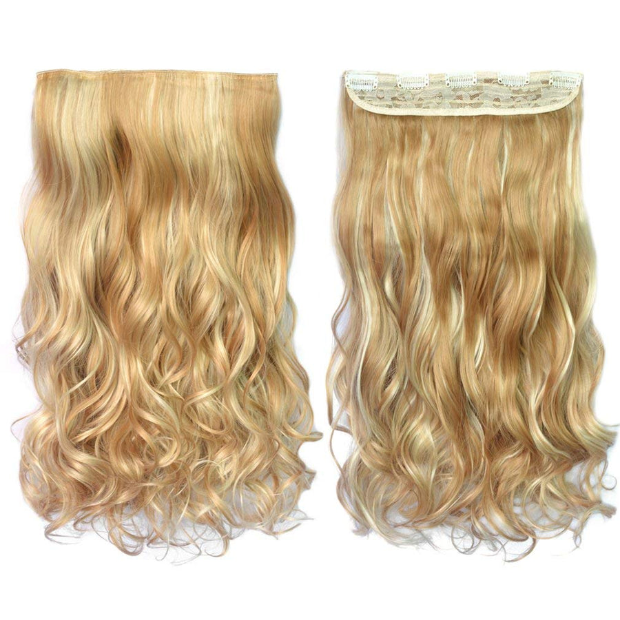 REECHO Curly Wave Clip-In Synthetic Hair Extensions, 25H613, 20 in, 4.5 oz, 1 Count