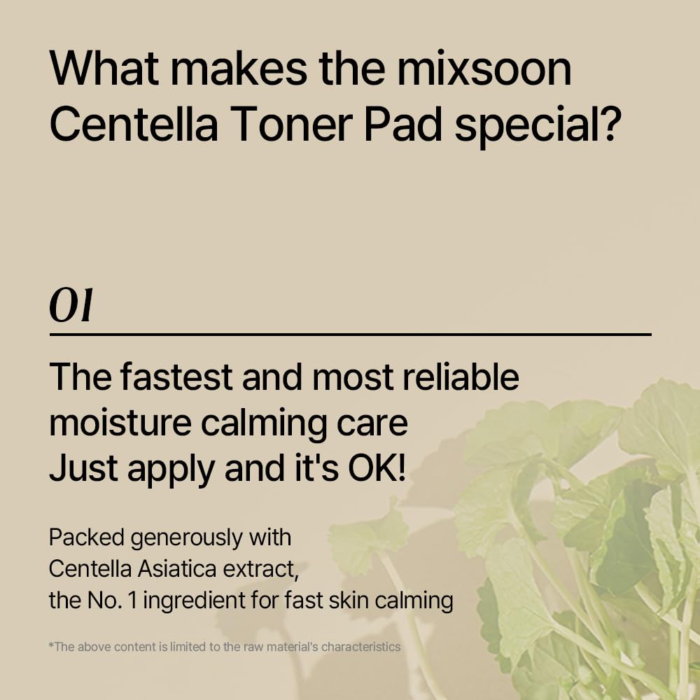 mixsoon Centella Asiatica Toner Pad, 120 Count, 180 ml