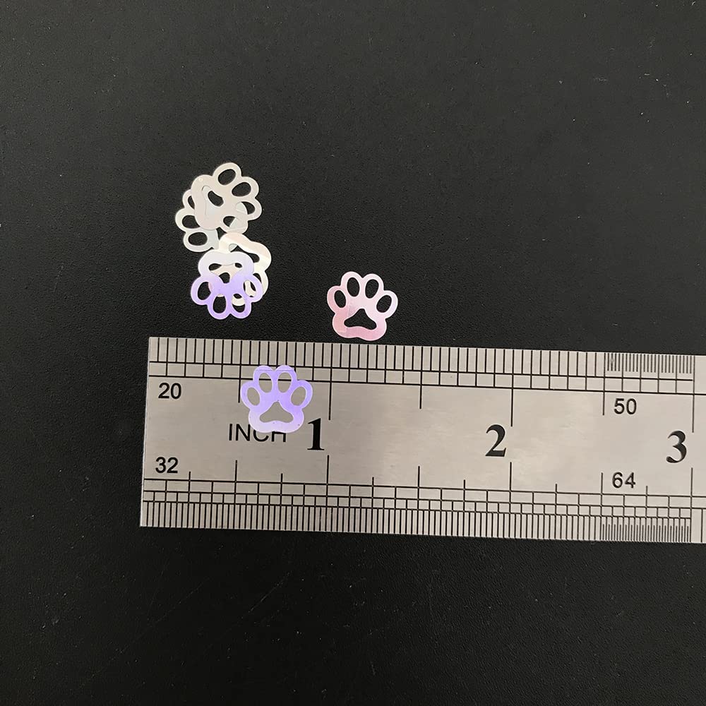 PrettyG Qute Paw Print Glitter, Silver, 10 g