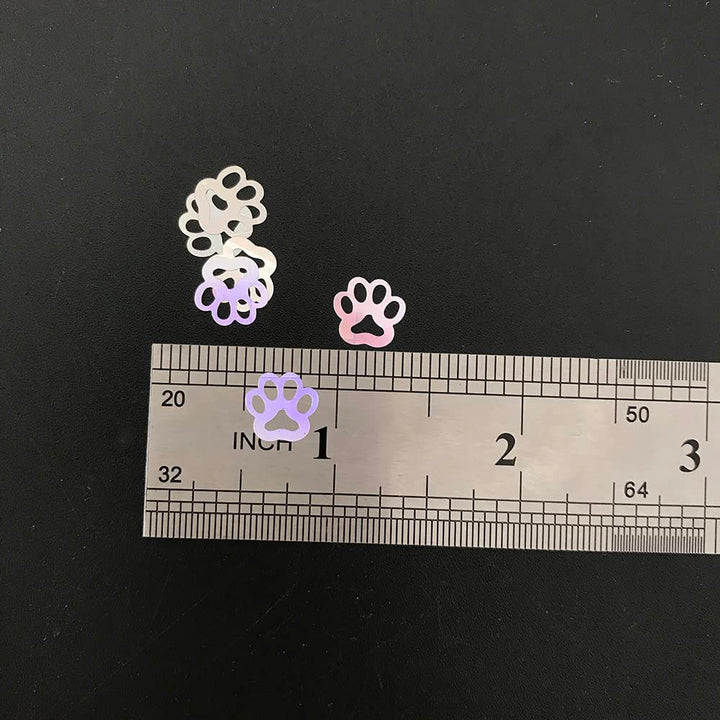 PrettyG Qute Paw Print Glitter, Silver, 10 g