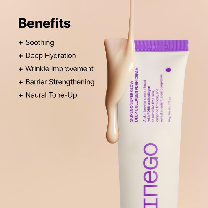 SKINEGO Pharmeus Super Glow Deep Collagen PDRN Cream, 1,000,001ppb PDRN & Collagen, 50 g
