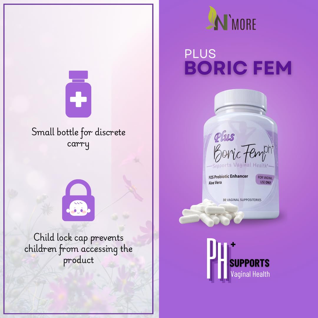 N'More Boric Acid Vaginal Suppositories, 800 mg, 30 Count