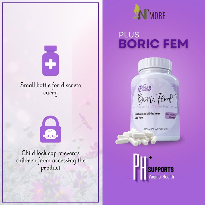 N'More Boric Acid Vaginal Suppositories, 800 mg, 30 Count