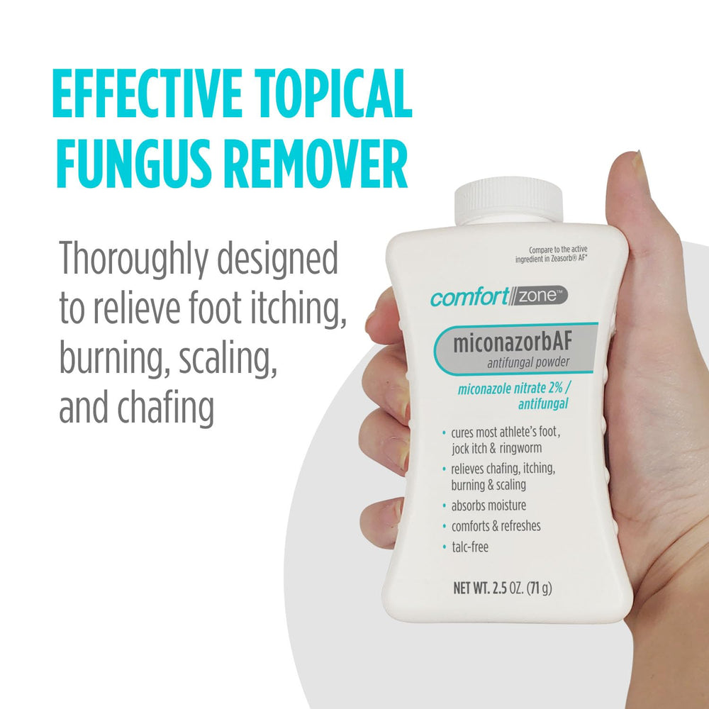 Comfort Zone Miconazorb Antifungal Powder, 2 Percent, 2.5 oz, Pack of 3