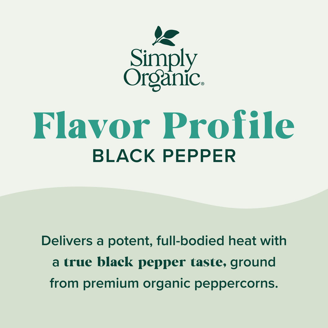 Simply Organic Pepper, Black Medium Grind, 2.31 oz