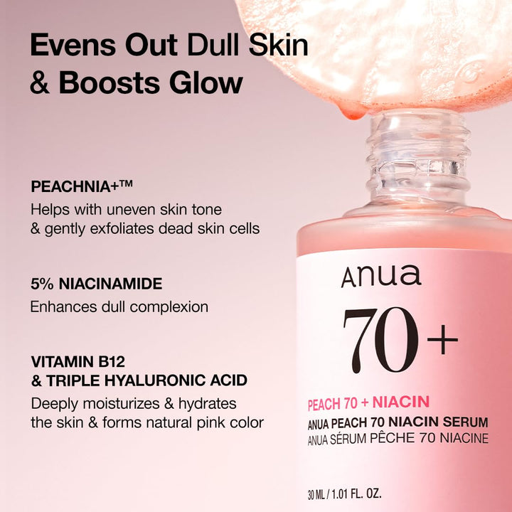 ANUA Peach 70 Niacinamide Serum, 1.01 fl oz