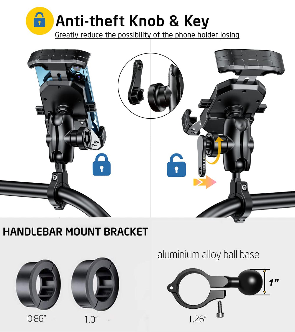 iMESTOU Motorcycle Phone Holder, Handlebar Mount