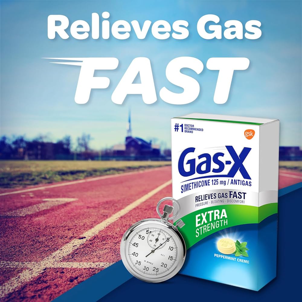 Gas-X Chewable Tablets, Peppermint Creme, 18 Count