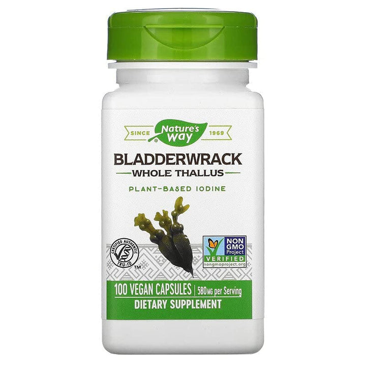 Nature's Way Bladderwrack Whole Thallus, 580 mg, 100 Count, Pack of 2