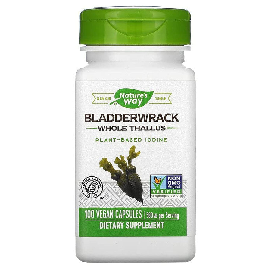 Nature's Way Bladderwrack Whole Thallus, 580 mg, 100 Count, Pack of 2