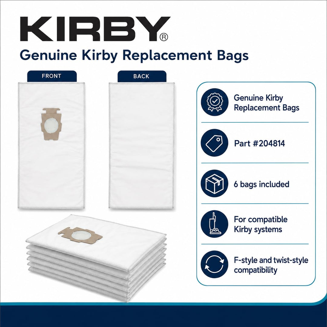 Kirby Micron Magic HEPA Filter Plus Bags, White, 6 Count