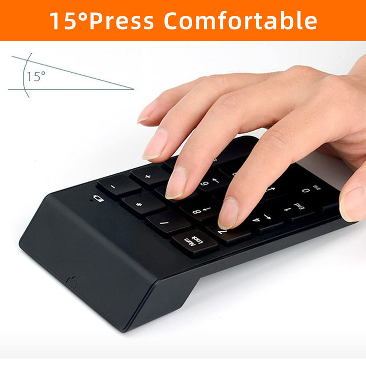 SMOOTHCLUE Wireless Numeric Keypad, Black, 18 Count