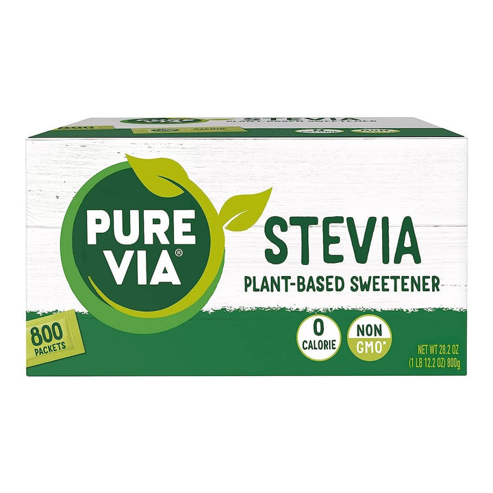 Pure Via Stevia Sweetener Packets, 800 Count