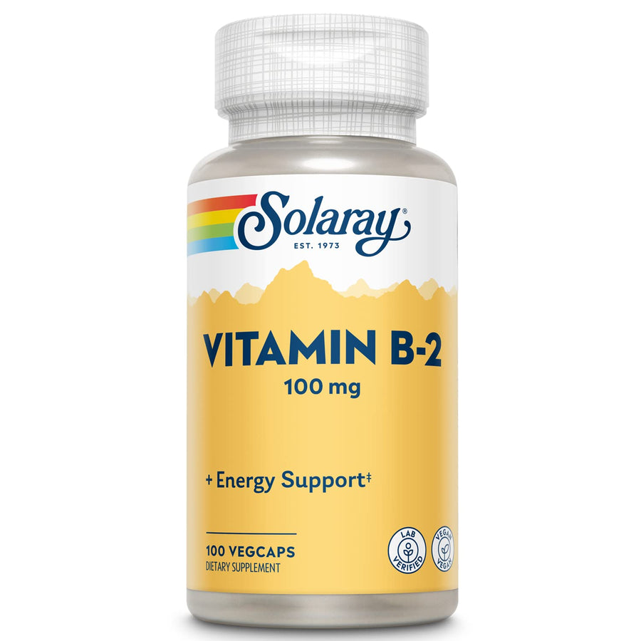 SOLARAY Vitamin B2 Capsules, 100 mg