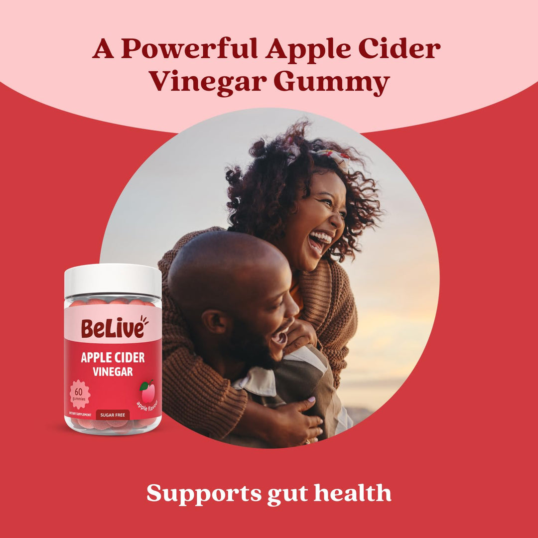 BeLive Apple Cider Vinegar Gummies, Sugar-Free, 60 Count