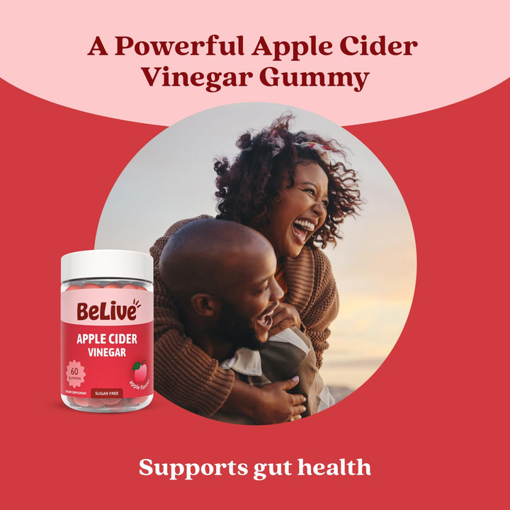 BeLive Apple Cider Vinegar Gummies, Sugar-Free, 60 Count