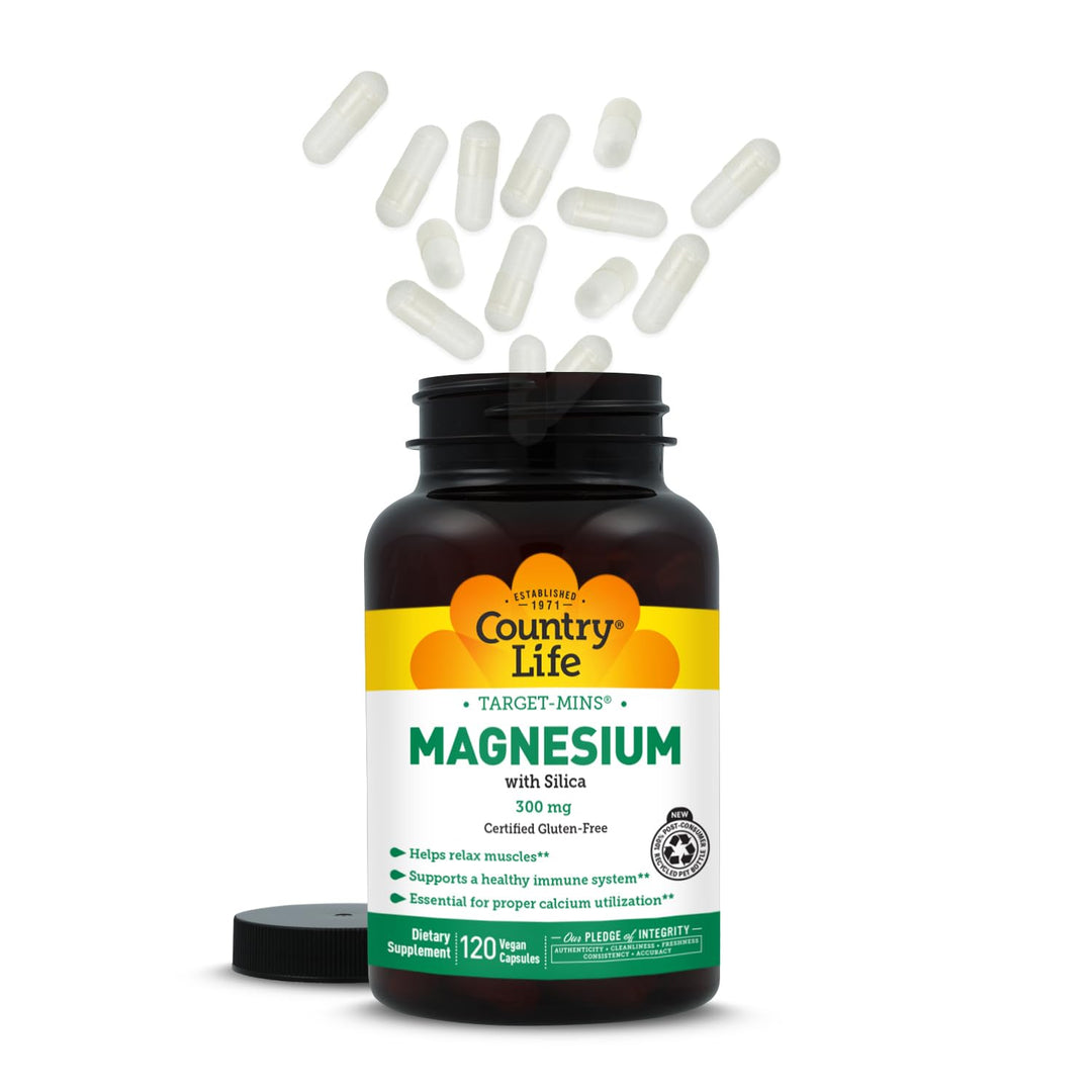 Country Life Target-Mins Magnesium Caps, 300 mg, 120 Count