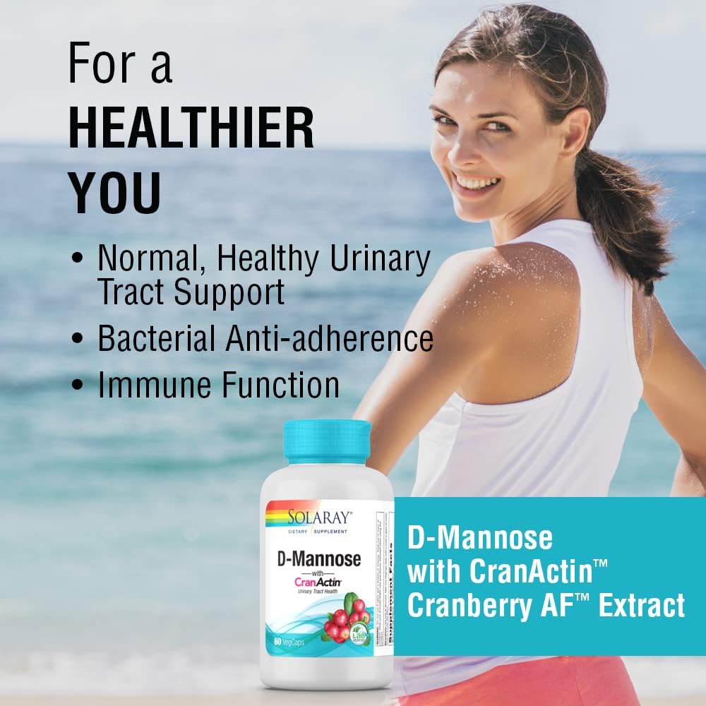 SOLARAY D-Mannose With CranActin, 60 Count