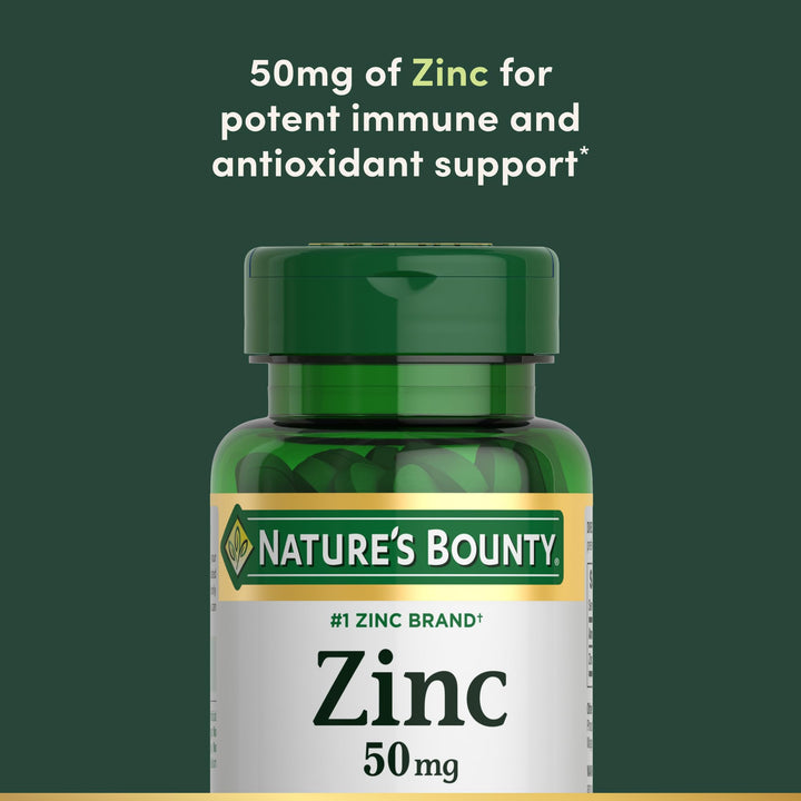 Nature's Bounty Zinc Chelated, 50 mg, 100 Count
