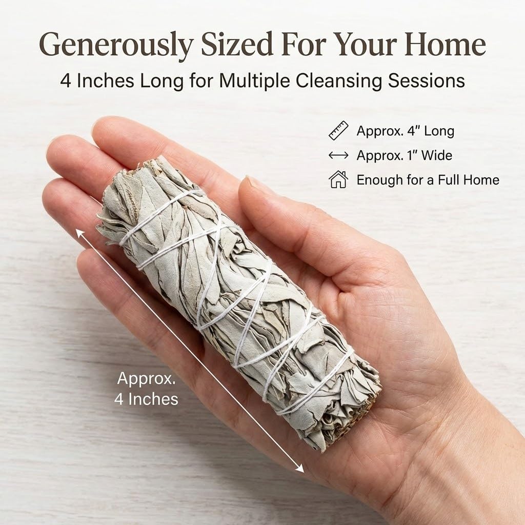 New Age Smudges and Herbs California Mini Sage Wands, White, 4 in, Pack of 3