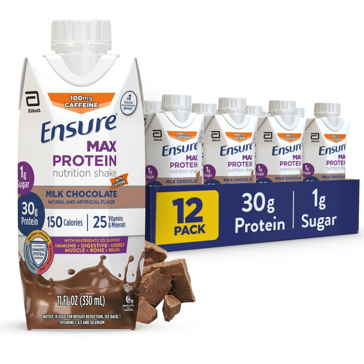 Ensure Max Protein Shake, Milk Chocolate, 12 Count