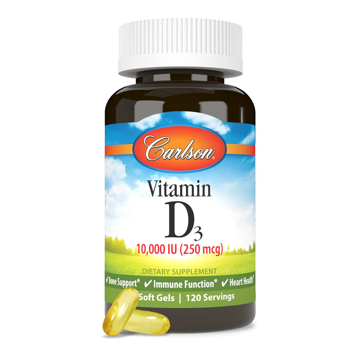 Carlson Vitamin D3 Softgels, 10000 IU, 120 Count