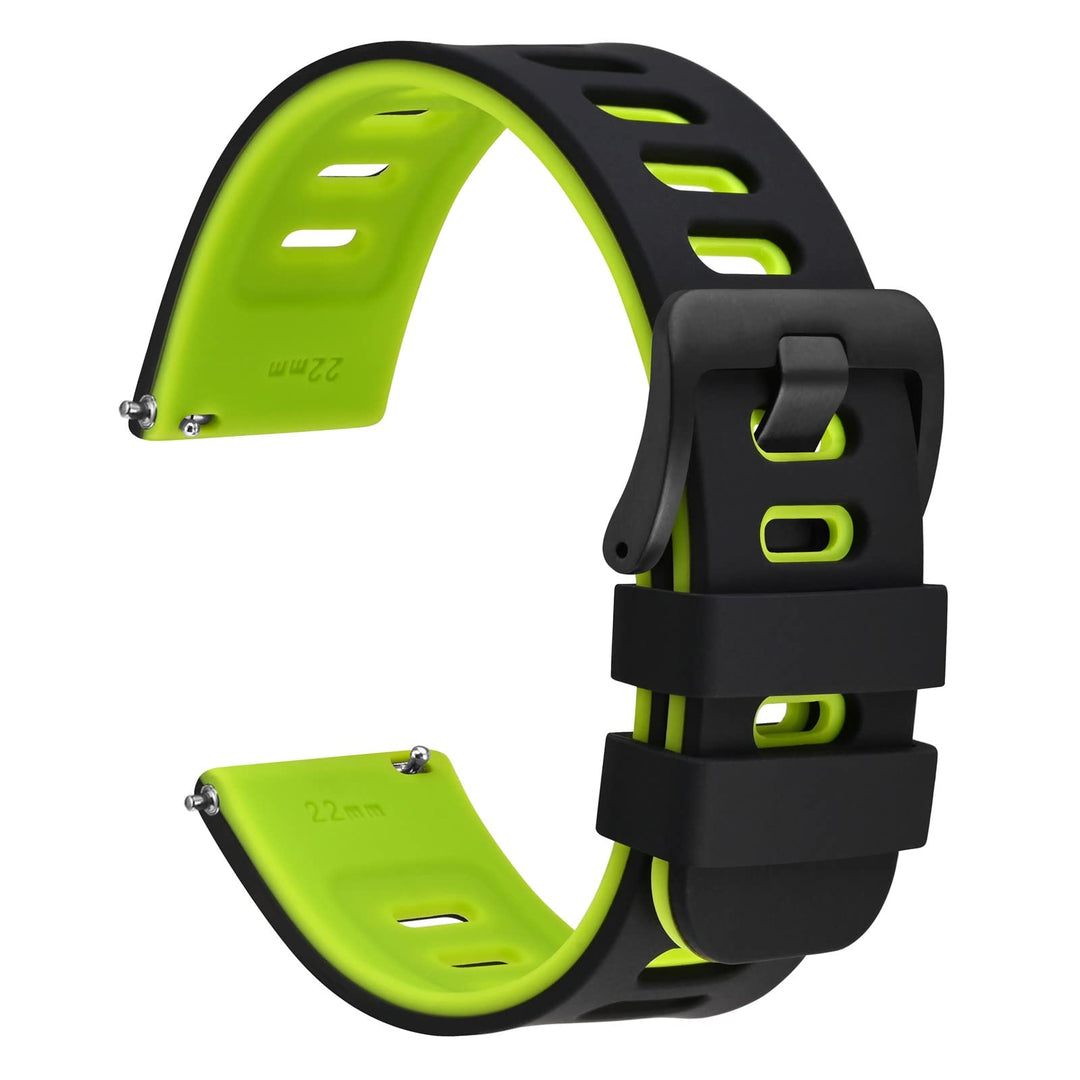 WOCCI Bicolor Watch Band, Black-Spring Green, 18mm