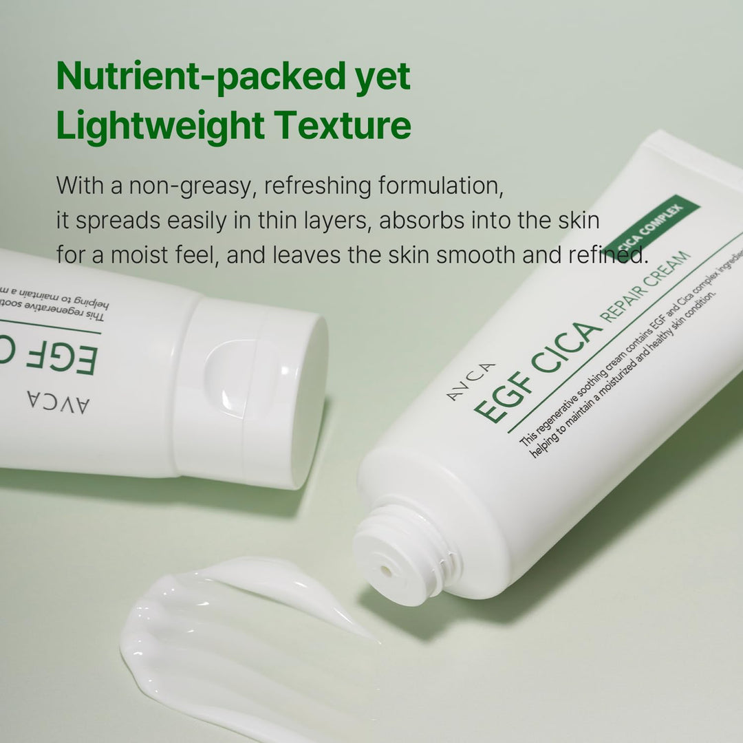 AVCA EGF Cica Repair Cream, Fragrance-Free, 100 ml