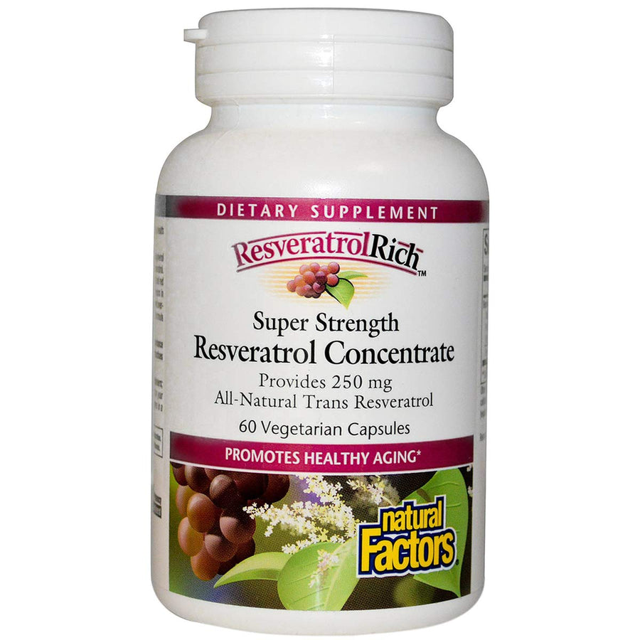 Natural Factors Super Strength Resveratrol Concentrate, 60 Count