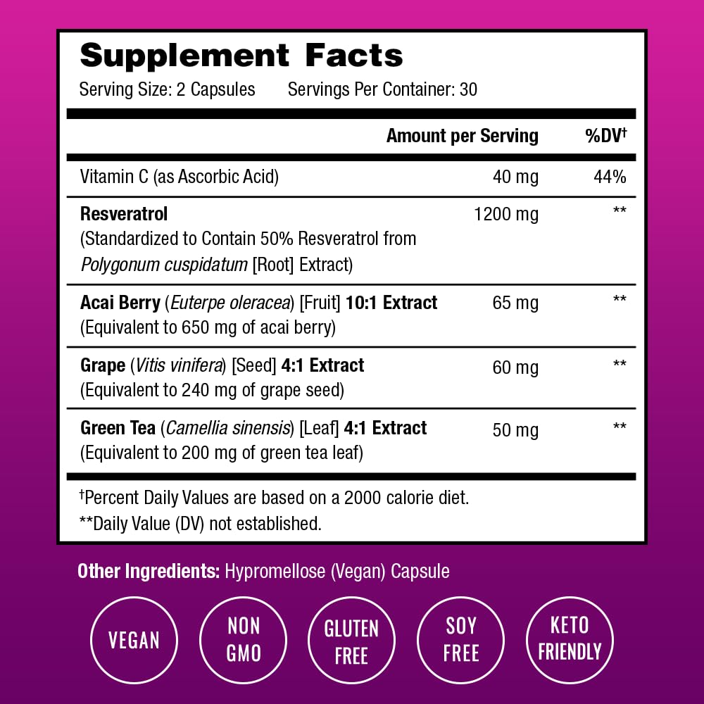 NutraChamps Resveratrol Complex, 1,200 mg, 60 Count