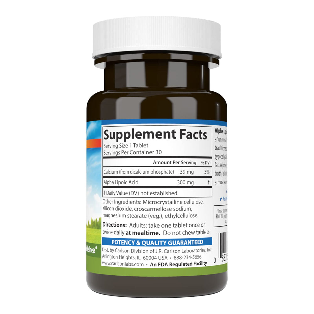 Carlson Alpha Lipoic Acid, 300 mg, 90 Count