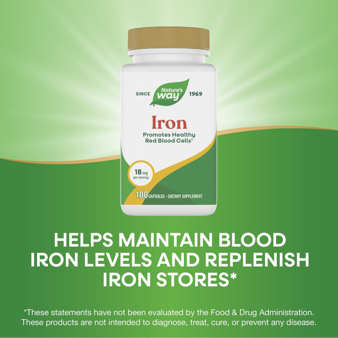 Nature's Way Iron, 18 mg, 100 Count