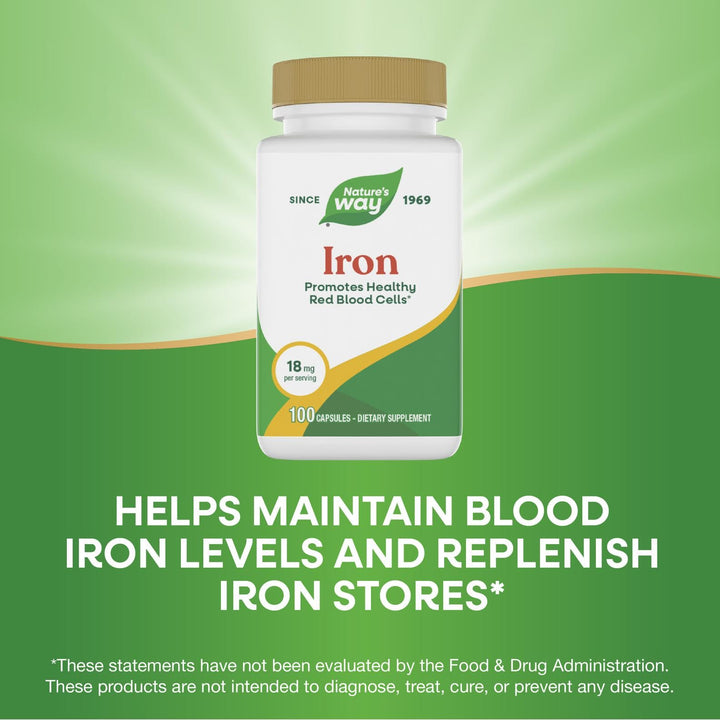 Nature's Way Iron, 18 mg, 100 Count