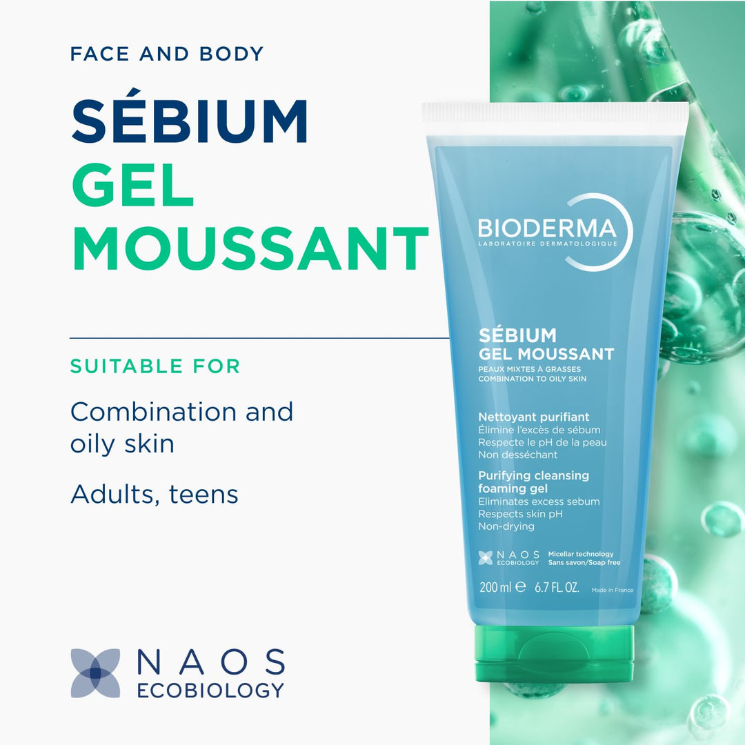 Bioderma Sebium Purifying Cleansing Foaming Gel, 200 ml