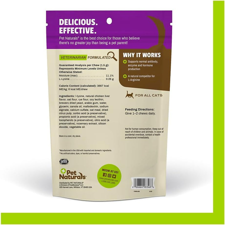 Pet Naturals L-Lysine Chews for Cats, 60 Count