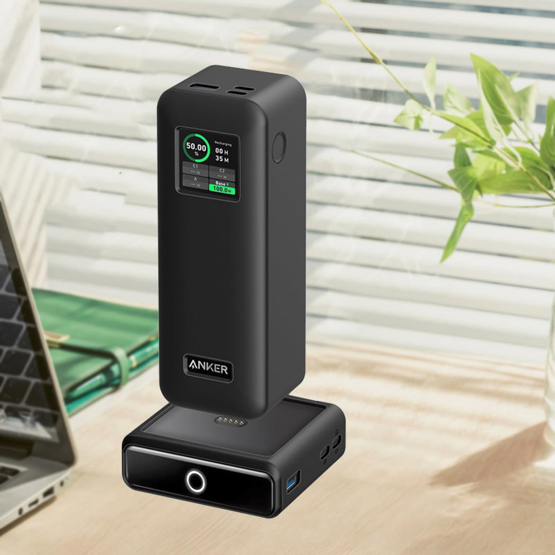 NOUKAJU Silicone Case for Anker Prime Power Bank and Charging Base, Black