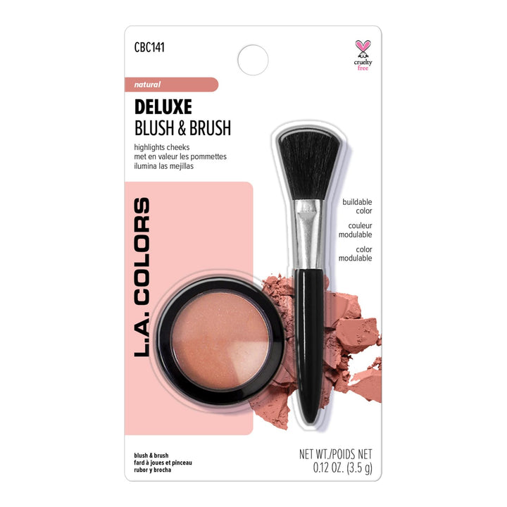 L.A. COLORS La Blusher And Deluxe Brush Set, Natural