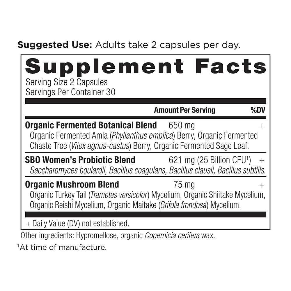 Ancient Nutrition SBO Probiotics Women's, 25 Billion CFUs, 60 Count