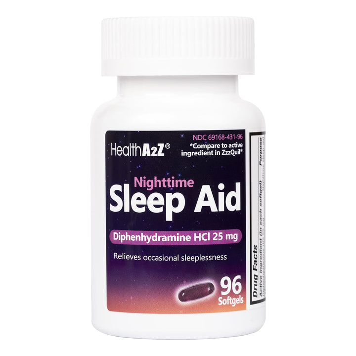 HealthA2Z Diphenhydramine HCl Sleep Aid, 25 mg, 96 Count
