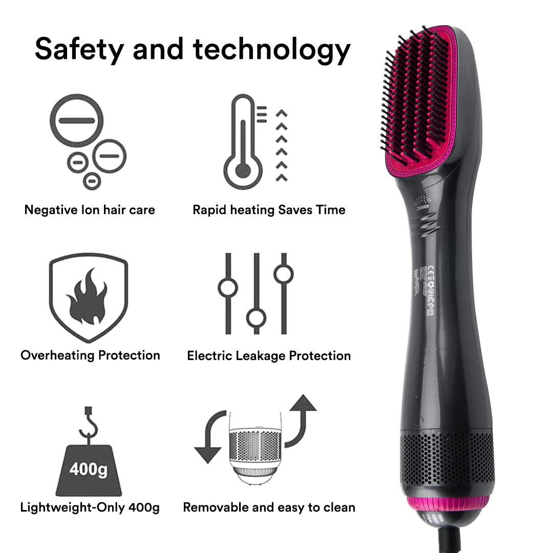 Majiston Quality First MJ-701 3 In 1 Hair Dryer Brush, 3 Count