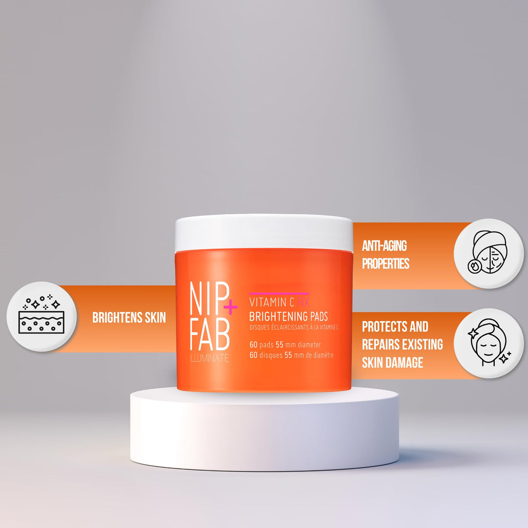 NIPFA Vitamin C Fix Brightening Pads, 60 Count, 2.7 oz