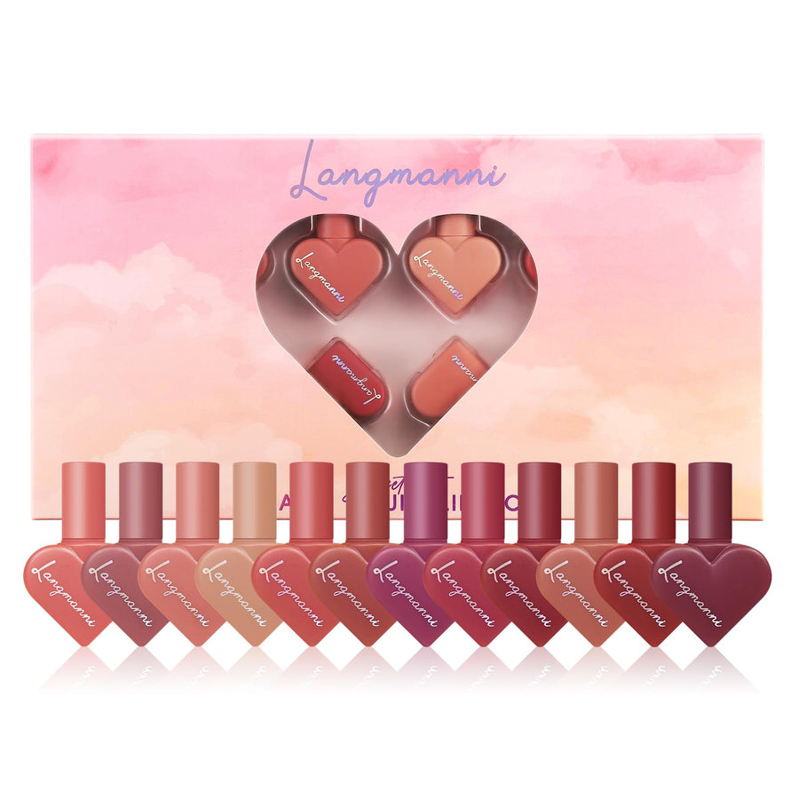 LANGMANNI Sweet Heart Velvet Matte Liquid Lipstick Set, 12 Count