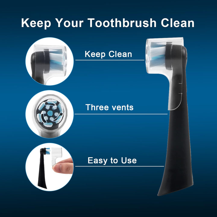 HSYTEK Toothbrush Head Dustproof Cover, Transparent, 6 Count