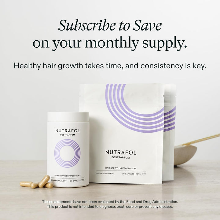 Nutrafol Postpartum Hair Growth Supplement, 120 Count