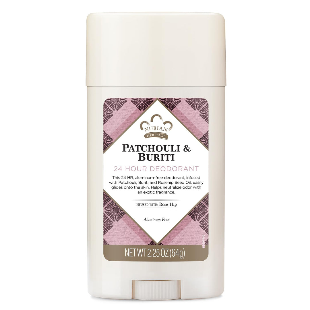 Nubian Heritage Deodorant, Patchouli & Buriti, 2.25 oz